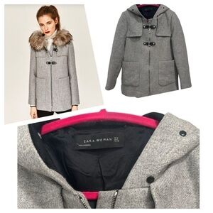 ZARA Woman Gray Wool blend Coat size M